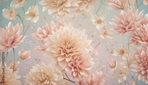 delicate airy spring and summer floral background in pink shades