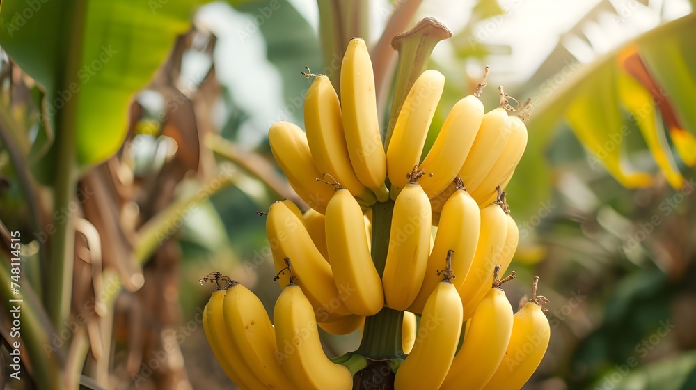 Delicious bananas in nature Delicious bananas in nature