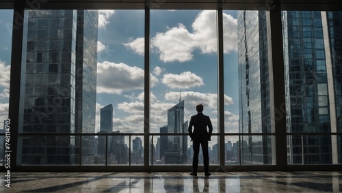 silhouette of a person in a window