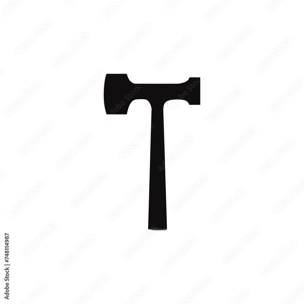 silhouette of hammer on white background silhouette of hammer on white background