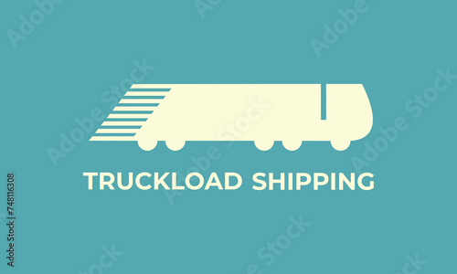 Schilderij op canvas Truckload freight shipping services company logo