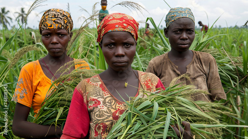 Portrait of a farmer on a field taking care of plants and an
