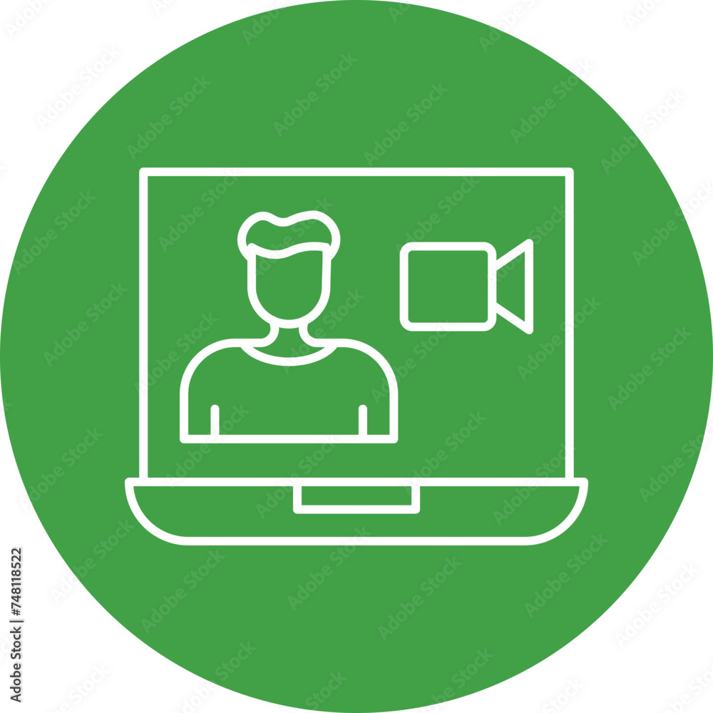 Video Call Line Circle Icon Design Video Call Line Circle Icon Design
