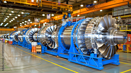 The production of energy with massive generators and turbines operating at full capacity and gene