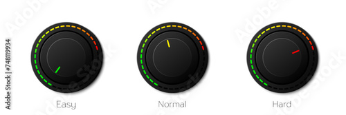 Volume button control. Music button or knob. Vector illustration