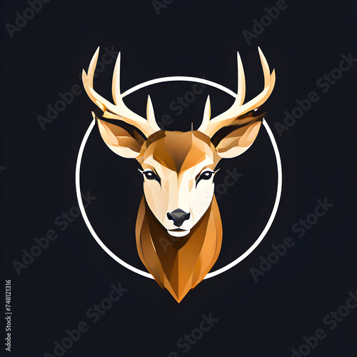stag head vector minimalist logo 