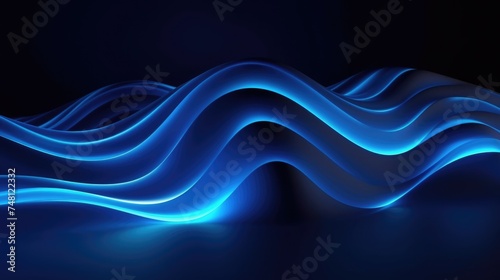 Abstract AI-generated background with waves, flashes, shine. Wave of dots and weave lines. Network connection structure.