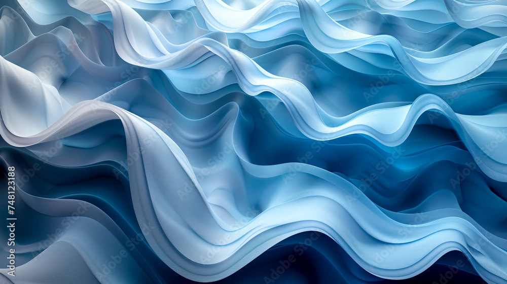 Fototapeta premium Abstract Wavy Landscape, Serene Flow of Colors created with Generative AI technology
