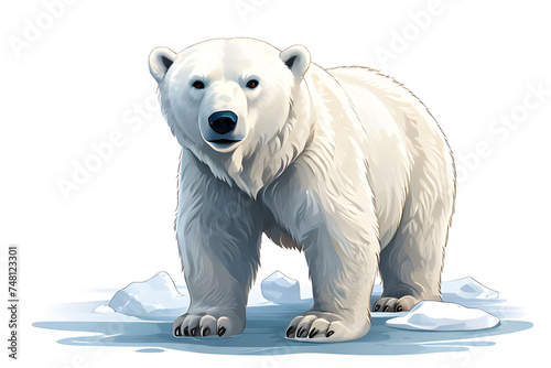 realistic polar bear illustration 