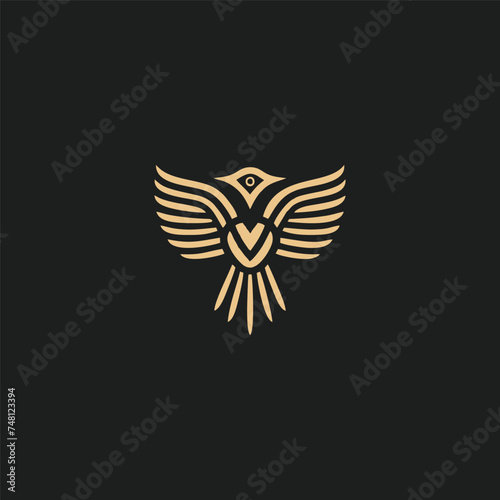 Egyptian god horus logo icon design. elegant luxury flat vector.