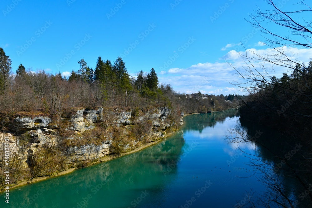View of Sava river canyon in Gorenjska, Slovenia
