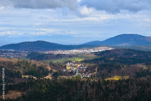 View of the town of Logatec in Notranjska, Slovenia © kato08