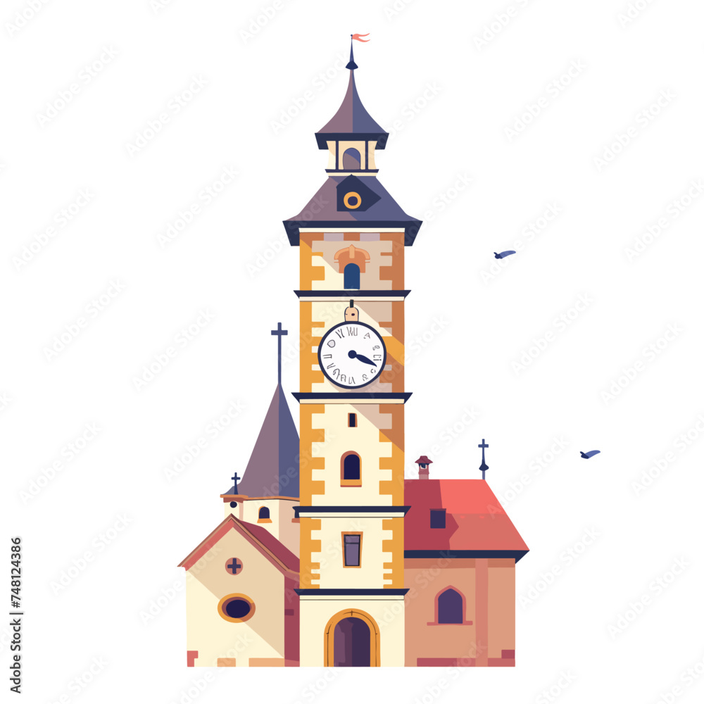 Clock tower in Old town icon inspired by Petrovaradin
