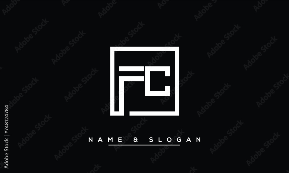 FC, CF, F, C Abstract Letters Logo Monogram FC, CF, F, C Abstract Letters Logo Monogram