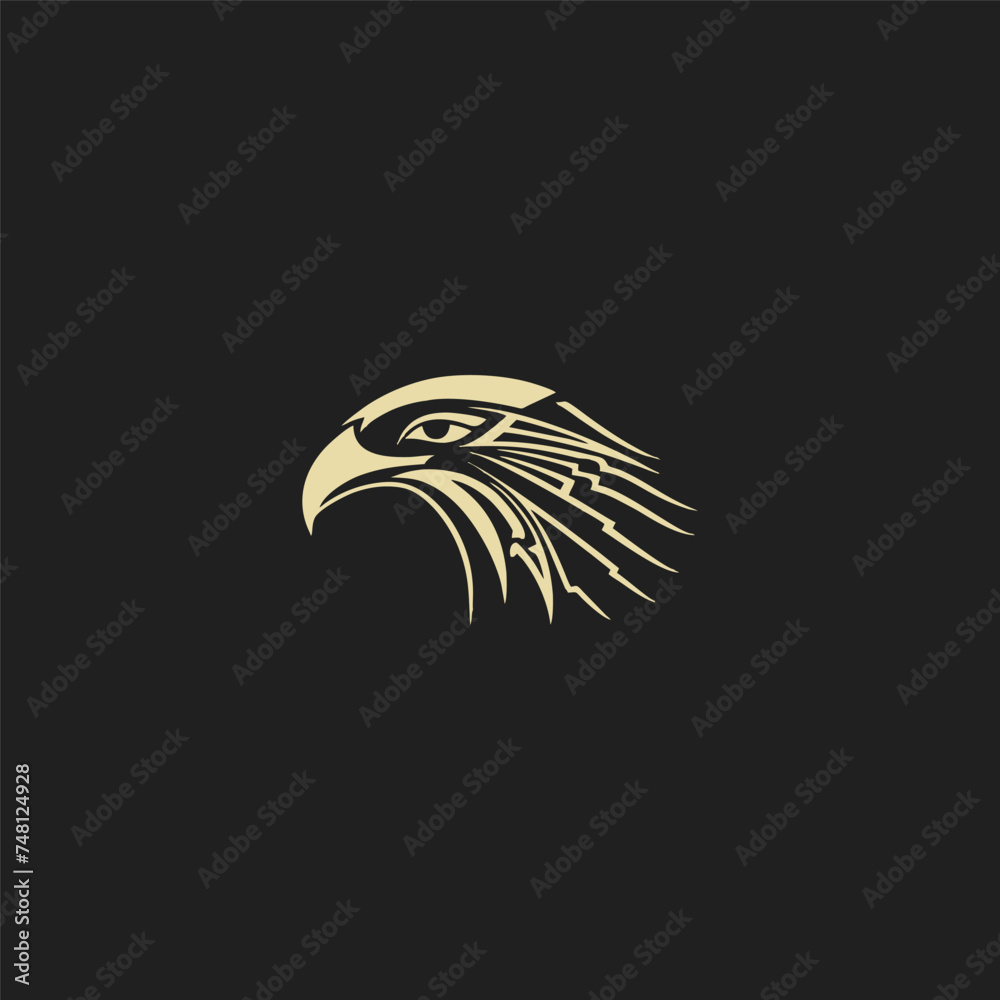 Obraz premium Egyptian god horus logo icon design. elegant luxury flat vector.