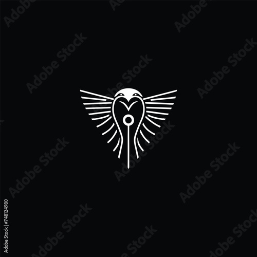 Egyptian god horus logo icon design. elegant luxury flat vector.