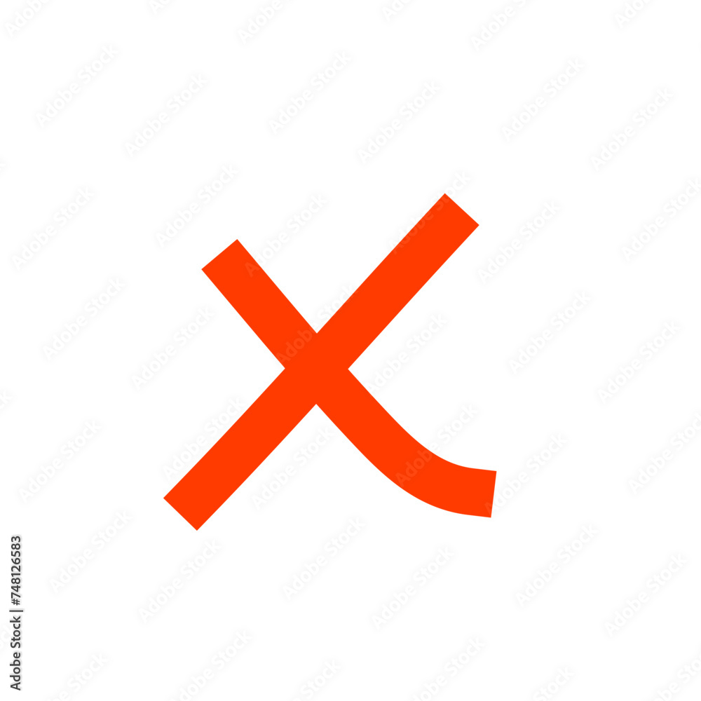 Obraz premium Doodle Prohibition Icon, Cross Sign