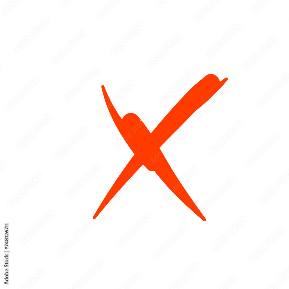Doodle Prohibition Icon, Cross Sign Doodle Prohibition Icon, Cross Sign