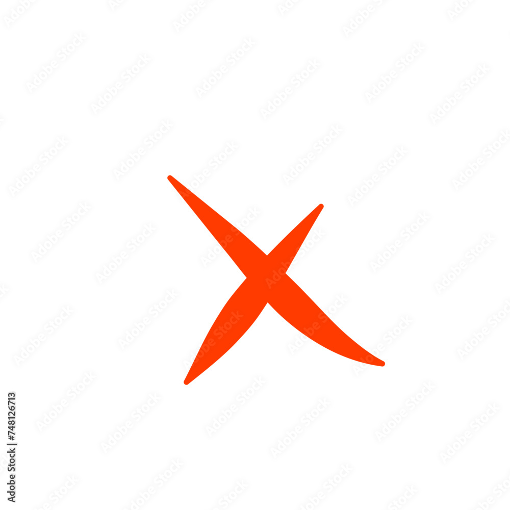 Doodle Prohibition Icon, Cross Sign
