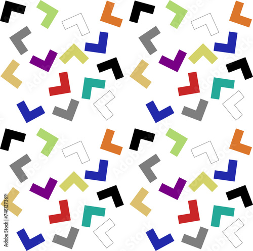 Multicolored Shape Pattern Resembling Confetti, Mat Board Samples, Puzzle Pieces, Letters 