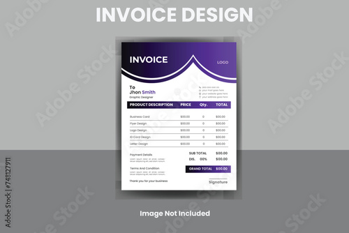 Business invoice form template. Invoicing quotes, money bills or price invoices, and payment agreement design templates. Tax form, bill graphic, or payment receipt page vector