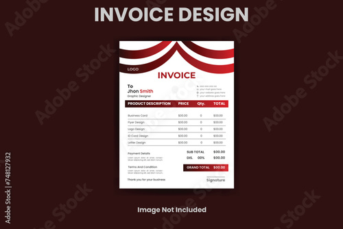 Business invoice form template. Invoicing quotes, money bills or price invoices, and payment agreement design templates. Tax form, bill graphic, or payment receipt page vector