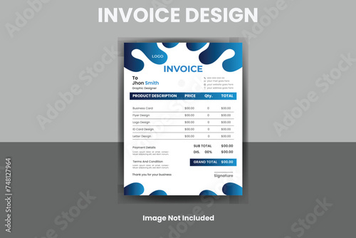 Business invoice form template. Invoicing quotes, money bills or price invoices, and payment agreement design templates. Tax form, bill graphic, or payment receipt page vector