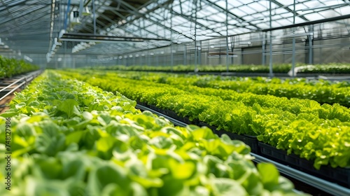 Healthy plants thrive in modern greenhouse technology