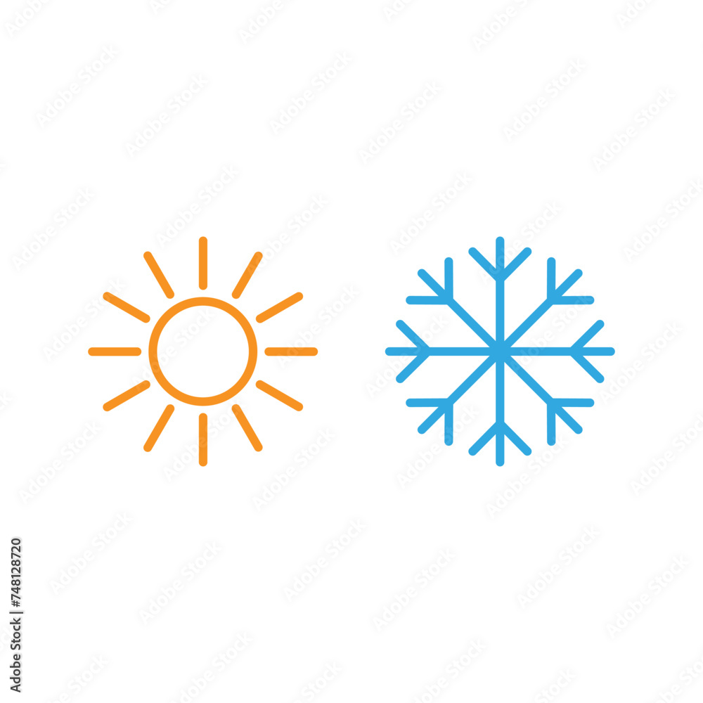 sun hot and cold icon logo design concept idea sun hot and cold icon logo design concept idea