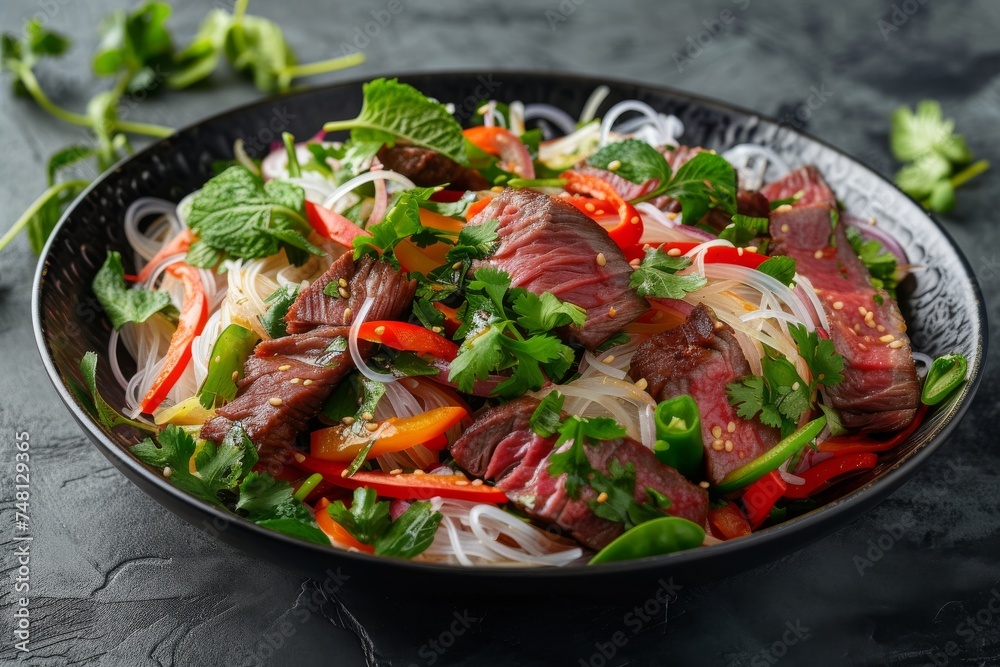 Thai salad with beef and vermicelli Thai salad with beef and vermicelli