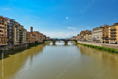 Florence, Italy - June 28, 2023: Florence, Italy on the Arno River © nedomacki