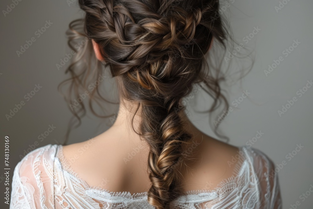 Wedding bride with braided hairstyle