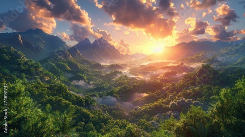 Majestic Mountains, New Beginnings, Summit, AI Generated