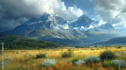 Majestic Mountains, New Beginnings, Summit, AI Generated