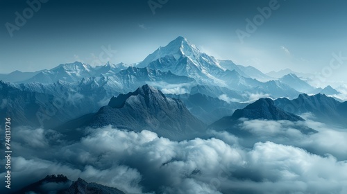 Majestic Mountains, New Beginnings, Summit, AI Generated
