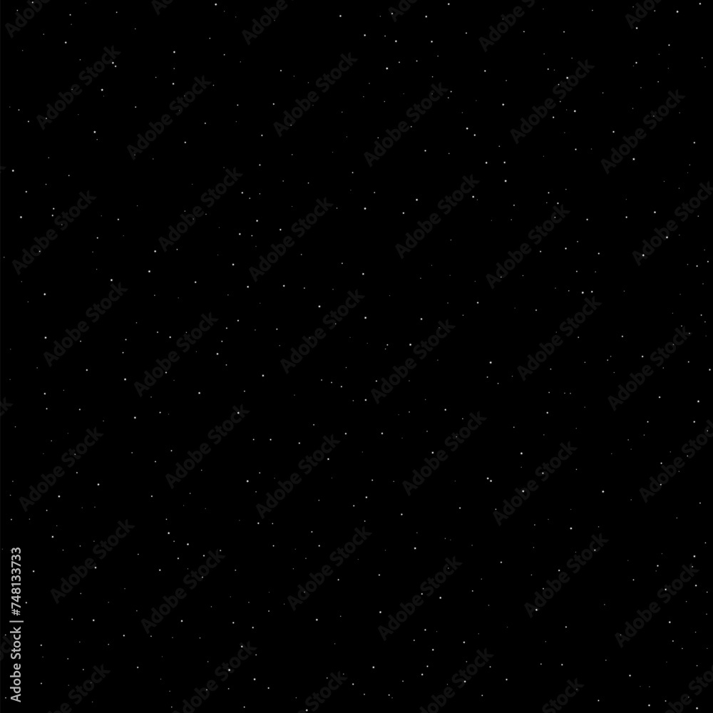 Seamless background with starry sky. Vector monochrome illustration