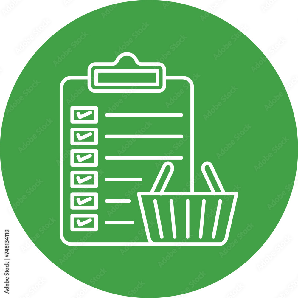 Shopping List Line Circle Icon Design Shopping List Line Circle Icon Design