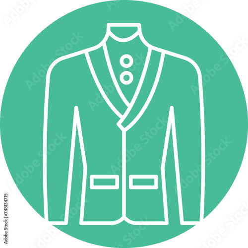 Tuxedo Line Circle Icon Design