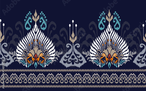 Ikat geometric folklore ornament. Tribal ethnic vector texture. 
Seamless striped pattern in Aztec style. Figure tribal embroidery. 
Indian, Scandinavian, Gypsy, Mexican, folk pattern.
