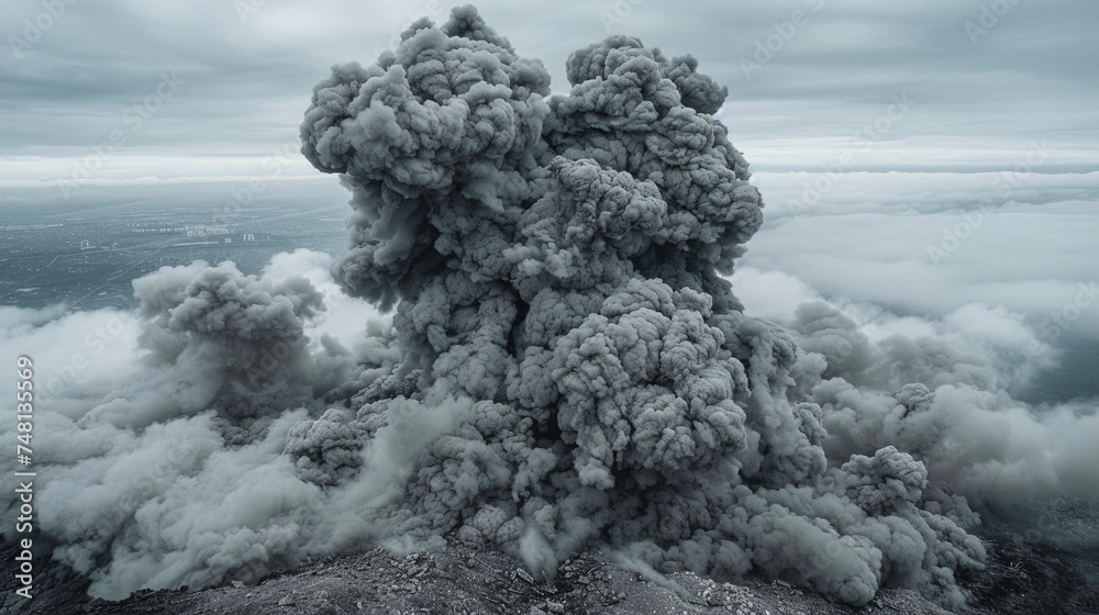 The background with soft and smooth vortices of smoke, creating an impressive cloud filling the The background with soft and smooth vortices of smoke, creating an impressive cloud filling the