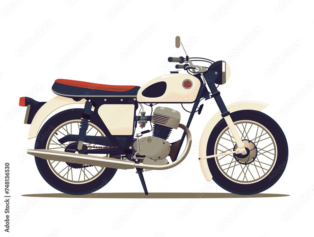 2d flat image of retro motorcycle isolated on a white background. 2d flat image of retro motorcycle isolated on a white background.