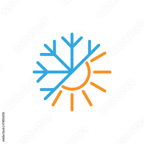 sun hot and cold logo design concept idea