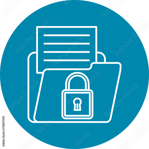 Confidential Line Circle Icon Design