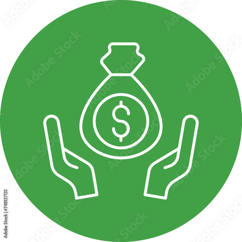 Money Laundering Line Circle Icon Design