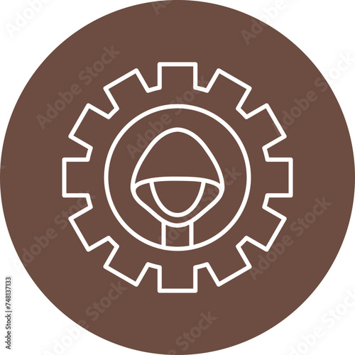 Social Engineering Line Circle Icon Design