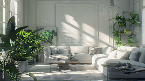 A Living Room Filled With White Furniture