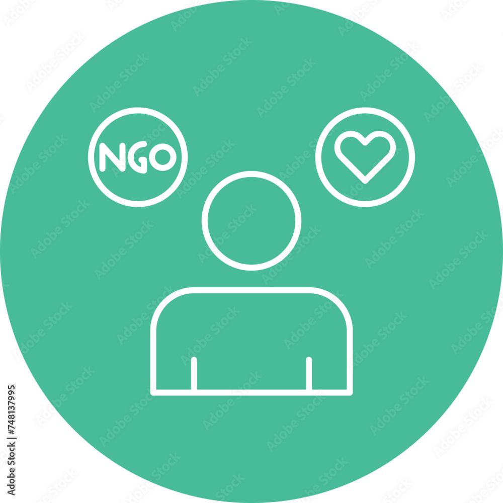 NGO Line Circle Icon Design NGO Line Circle Icon Design