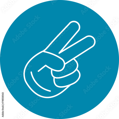 Victory Line Circle Icon Design