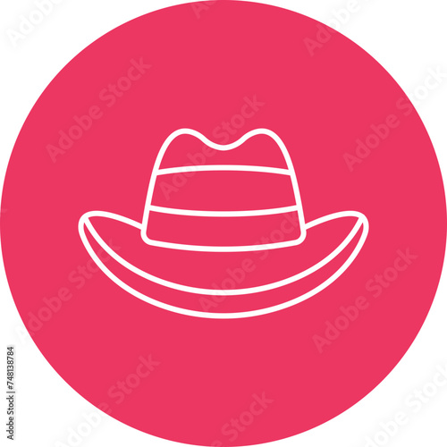 Hat Line Circle Icon Design