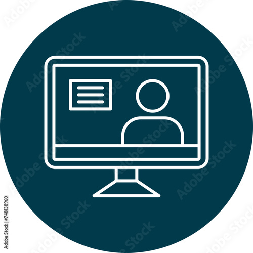Profile Line Circle Icon Design